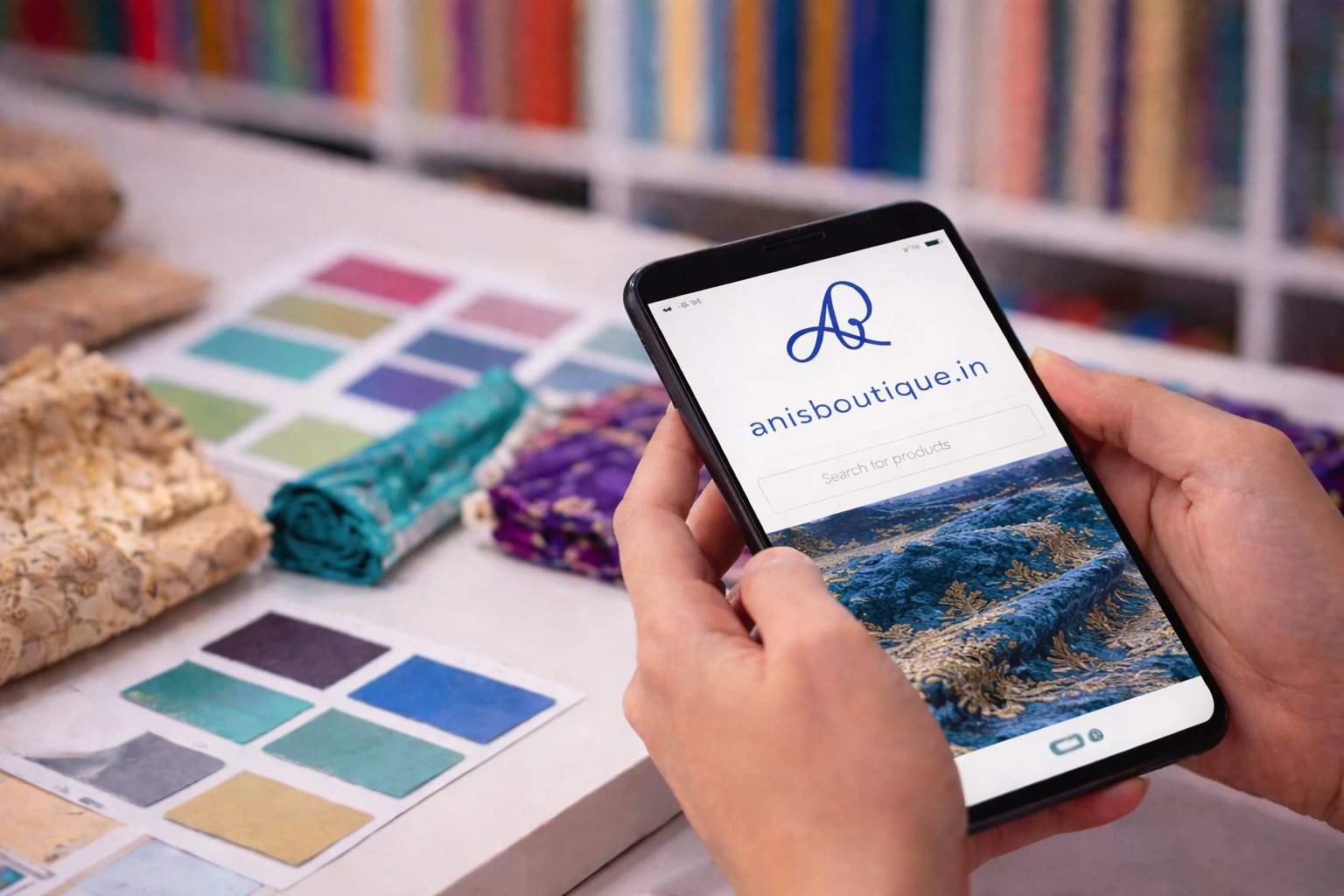 Premium fabrics at Anis Boutique Chennai